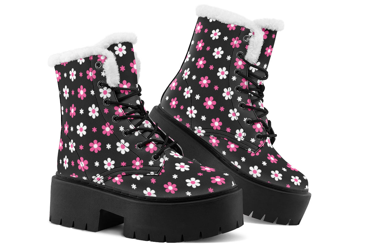 Pink and Black Flowers