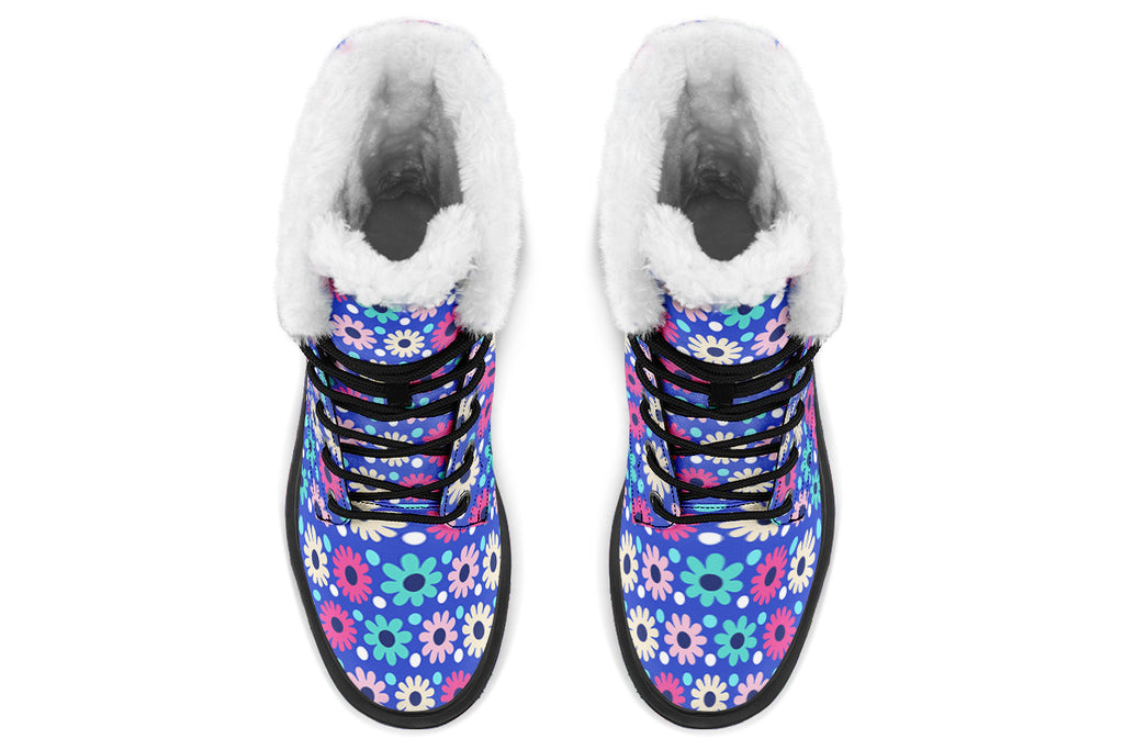 Royal Blue Retro Daisies