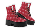 White Bows on Red