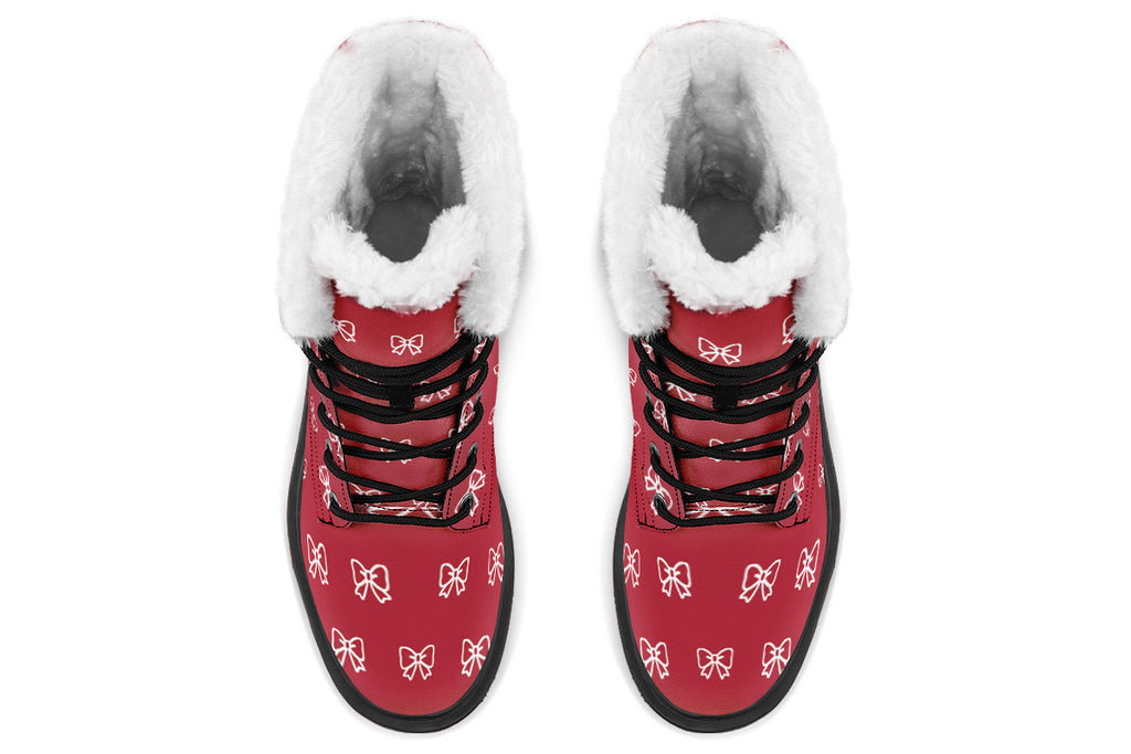 White Bows on Red