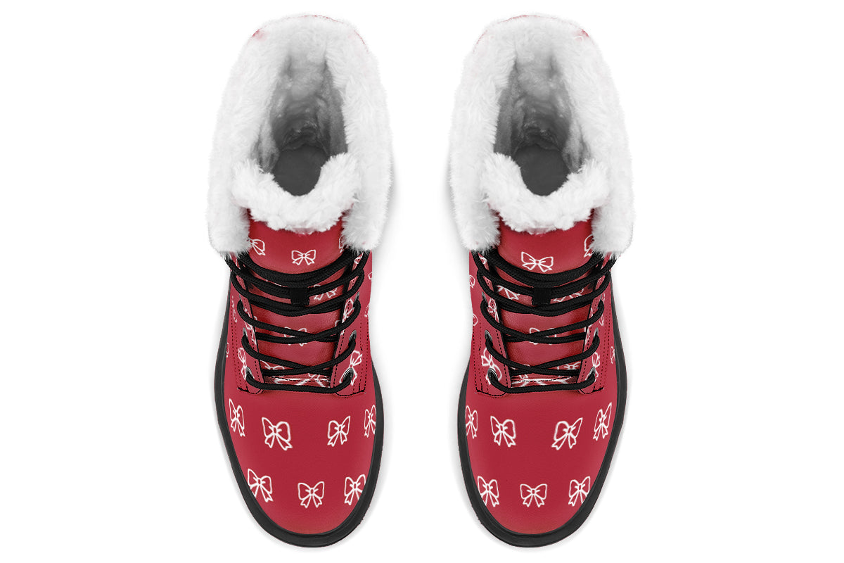 White Bows on Red