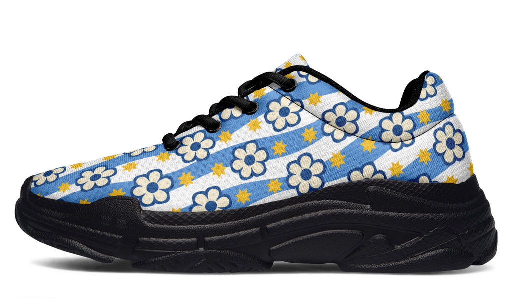 Blue Daisy Stripe