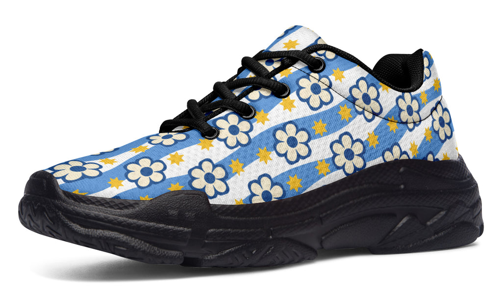 Blue Daisy Stripe