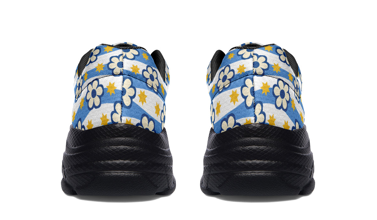 Blue Daisy Stripe