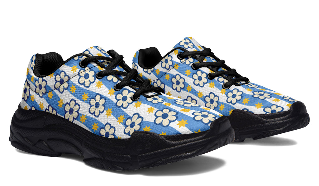 Blue Daisy Stripe