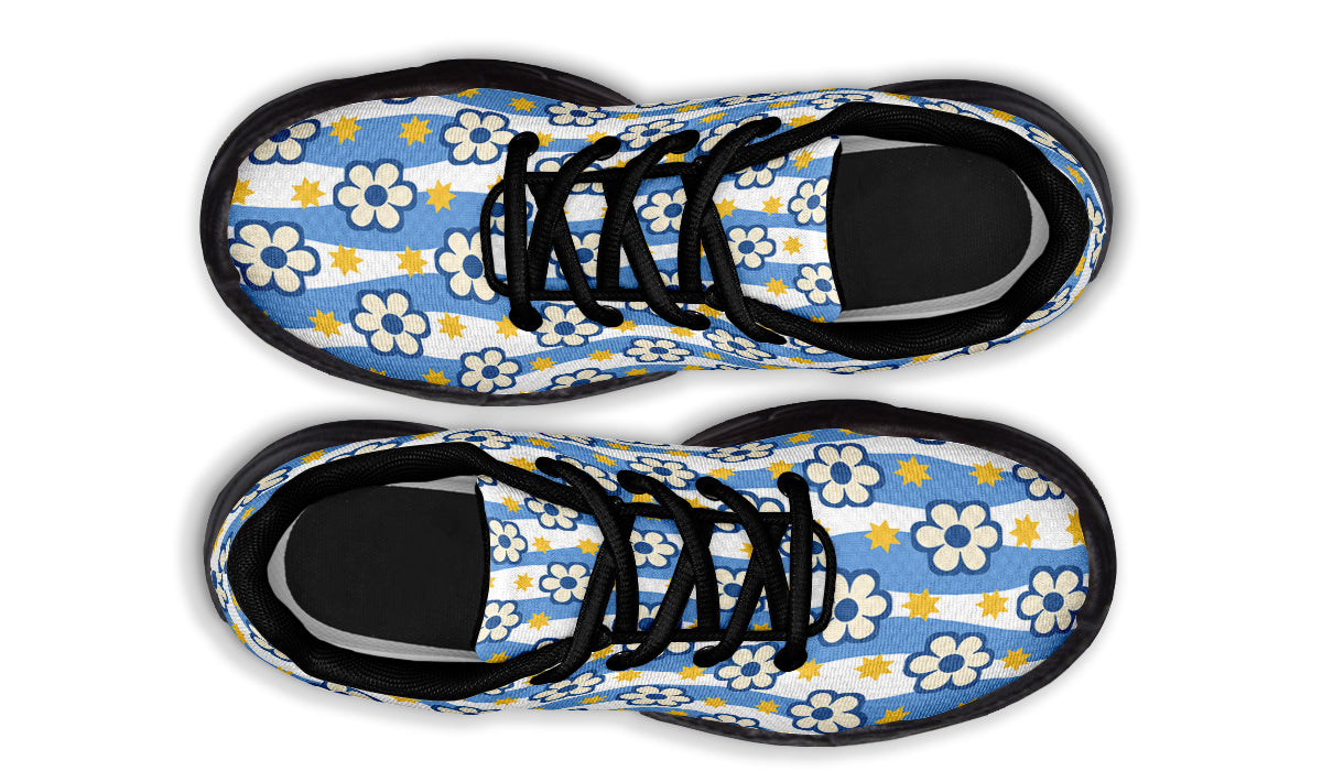 Blue Daisy Stripe
