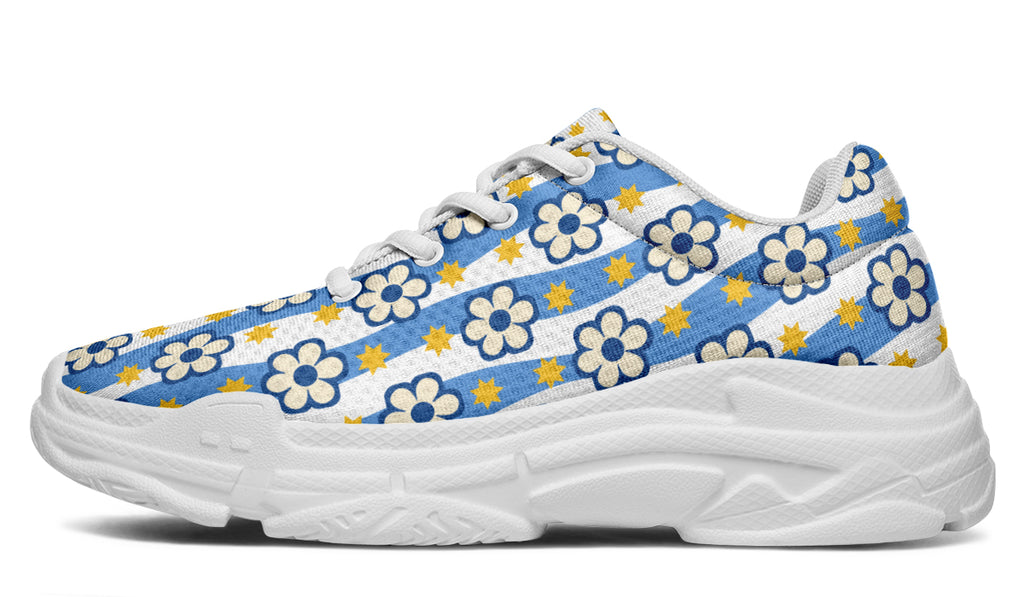 Blue Daisy Stripe