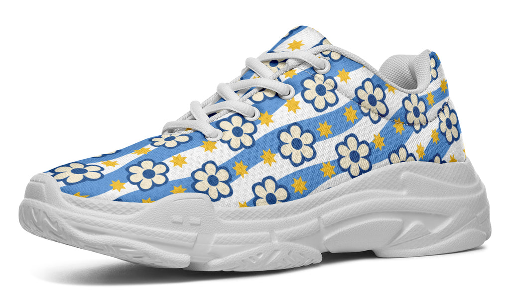 Blue Daisy Stripe