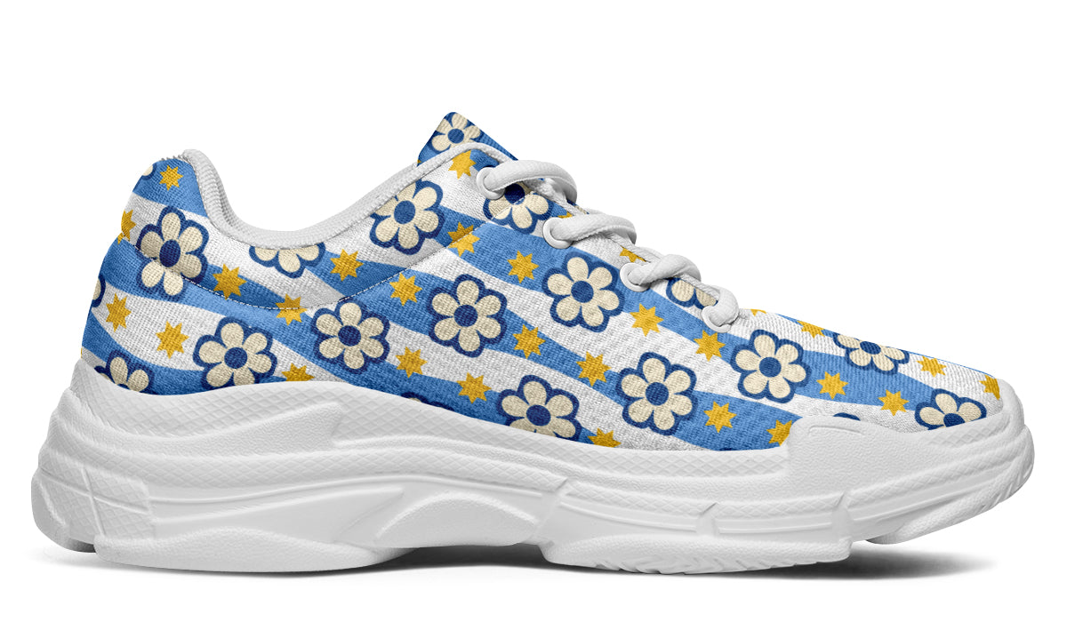 Blue Daisy Stripe