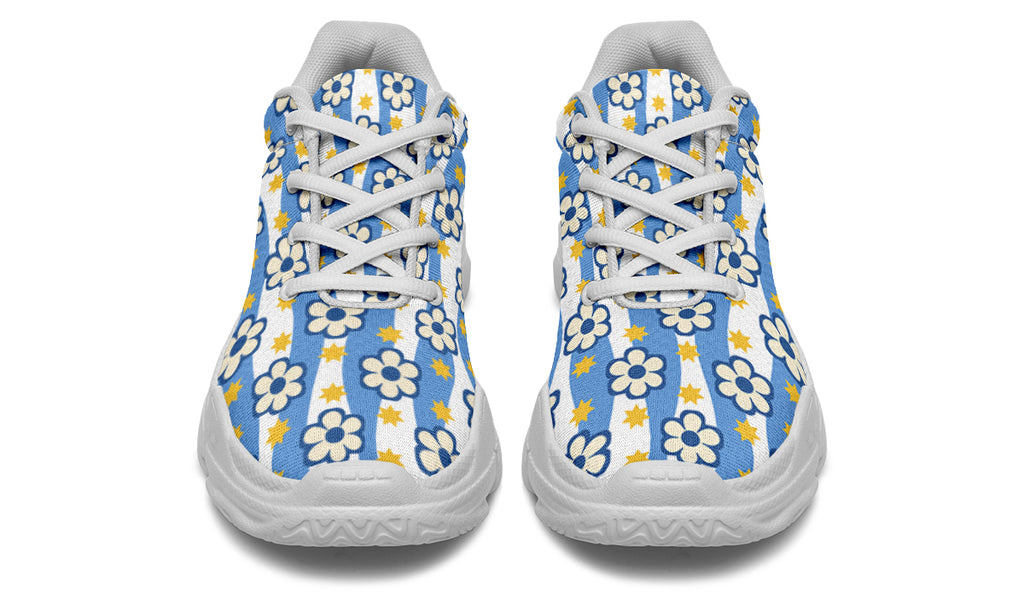 Blue Daisy Stripe