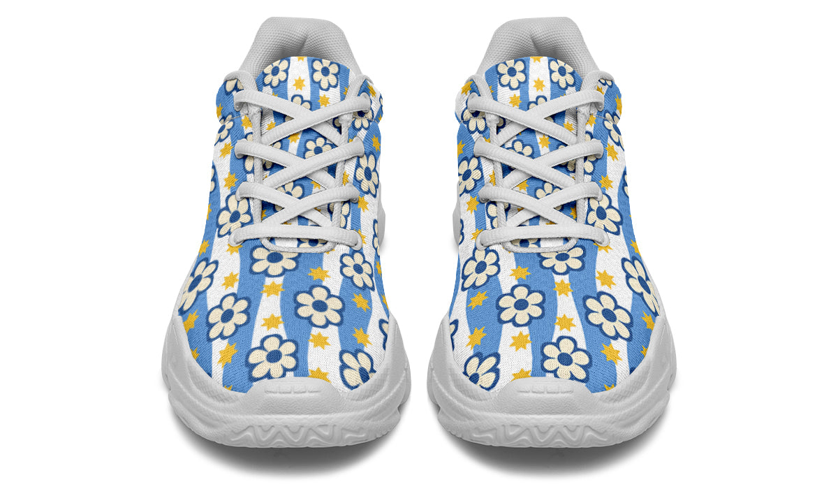 Blue Daisy Stripe