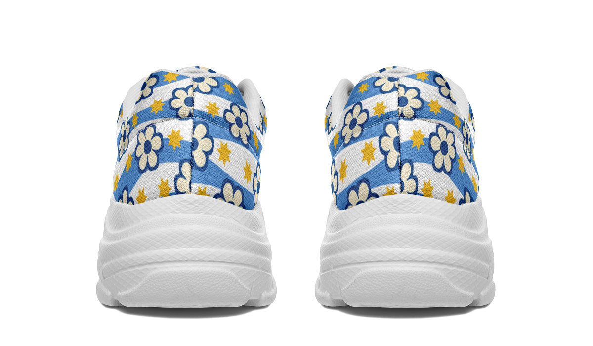 Blue Daisy Stripe