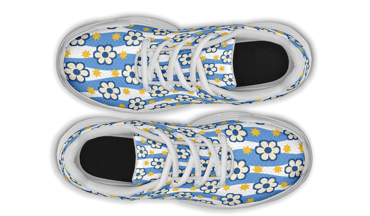 Blue Daisy Stripe