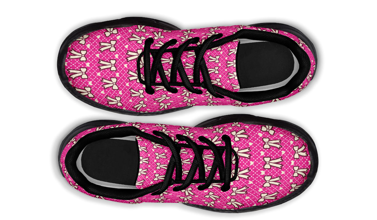 Cream Bows on Hot Pink