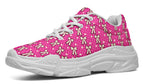 Cream Bows on Hot Pink