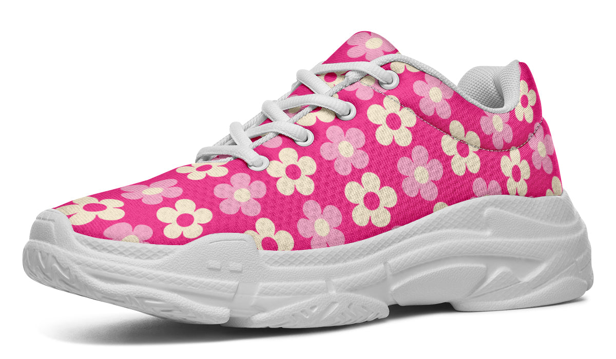 Cream Flowers On Hot Pink