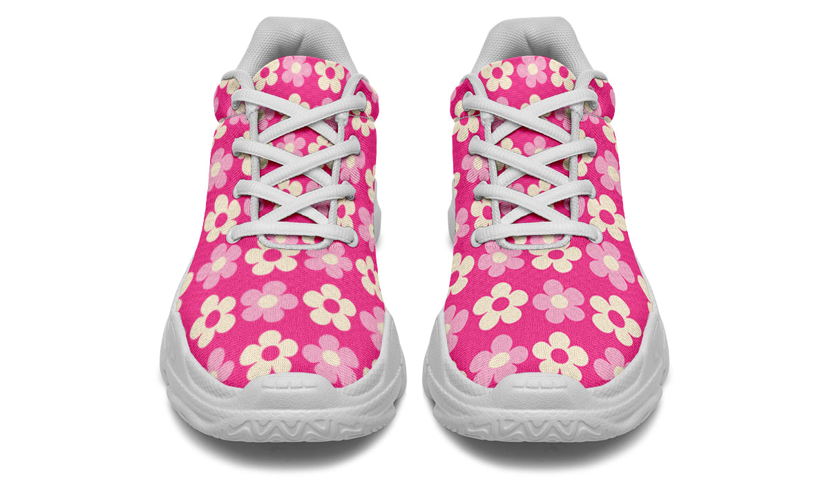 Cream Flowers On Hot Pink