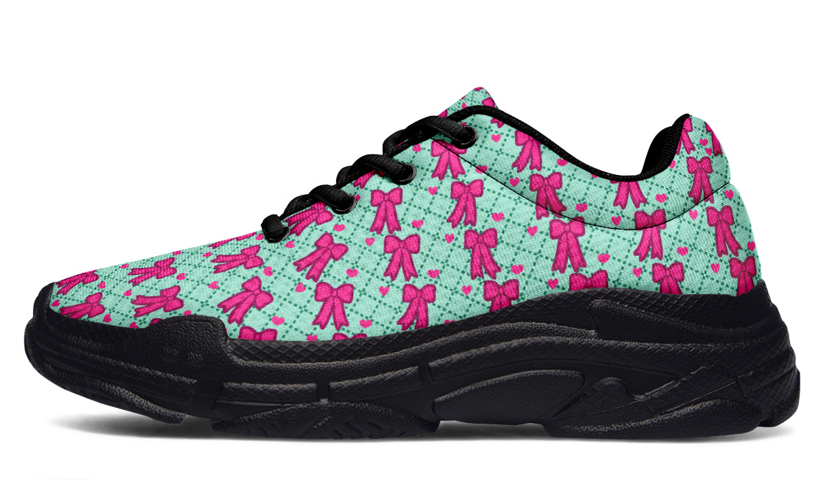 Hot Pink Bows on Mint