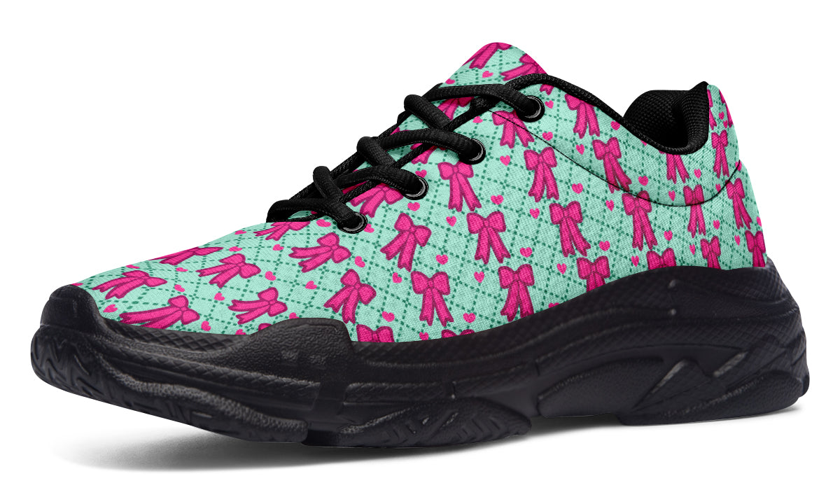 Hot Pink Bows on Mint