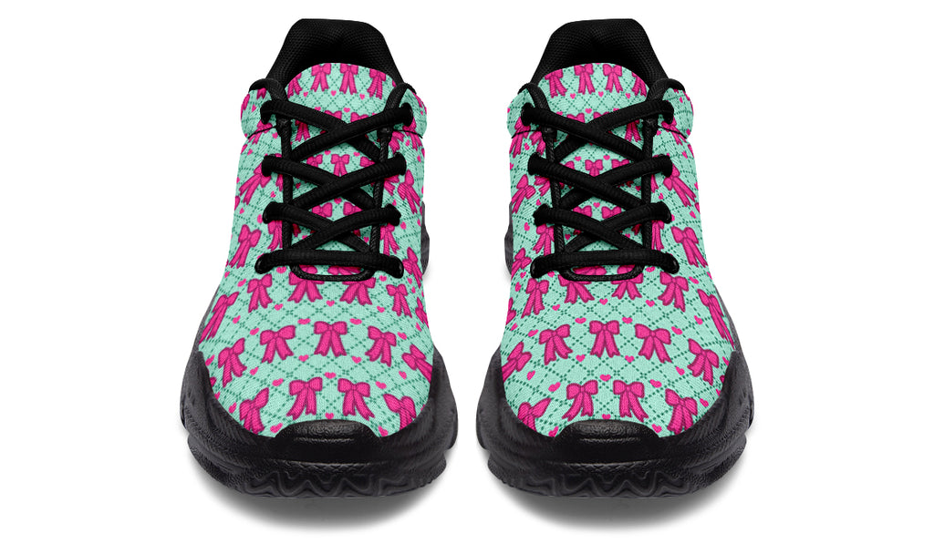 Hot Pink Bows on Mint