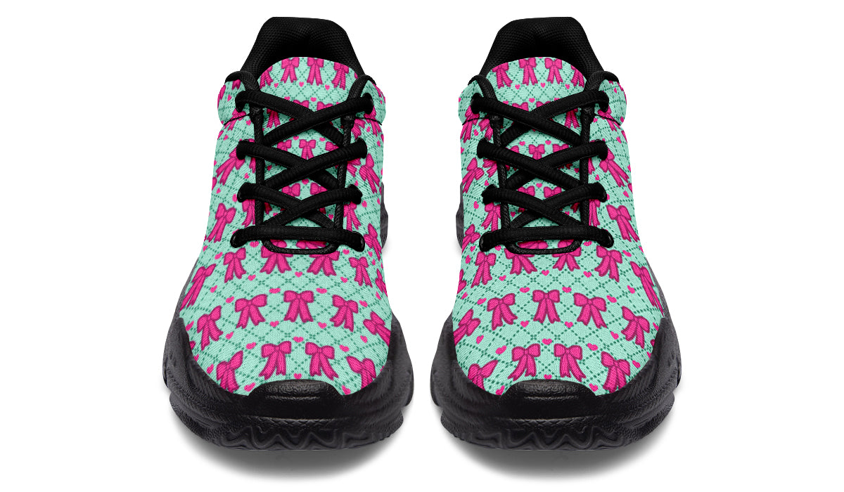 Hot Pink Bows on Mint
