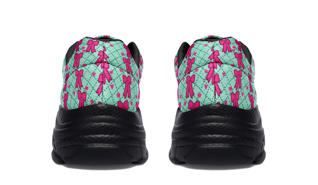 Hot Pink Bows on Mint