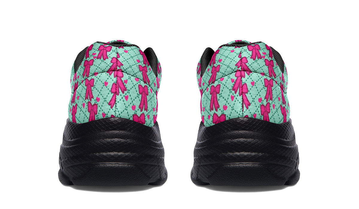 Hot Pink Bows on Mint