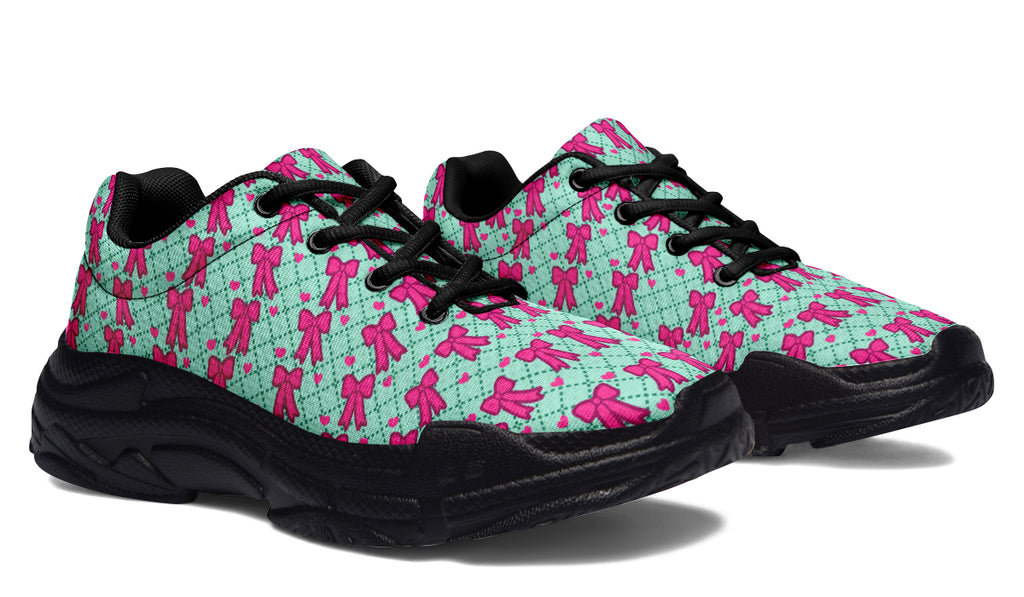 Hot Pink Bows on Mint