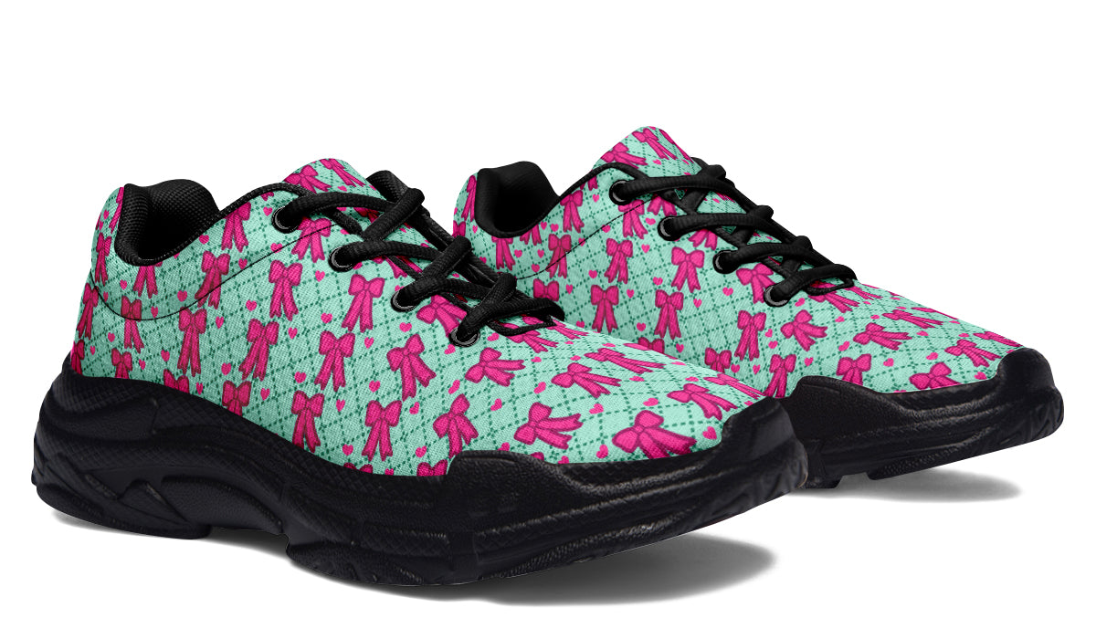 Hot Pink Bows on Mint