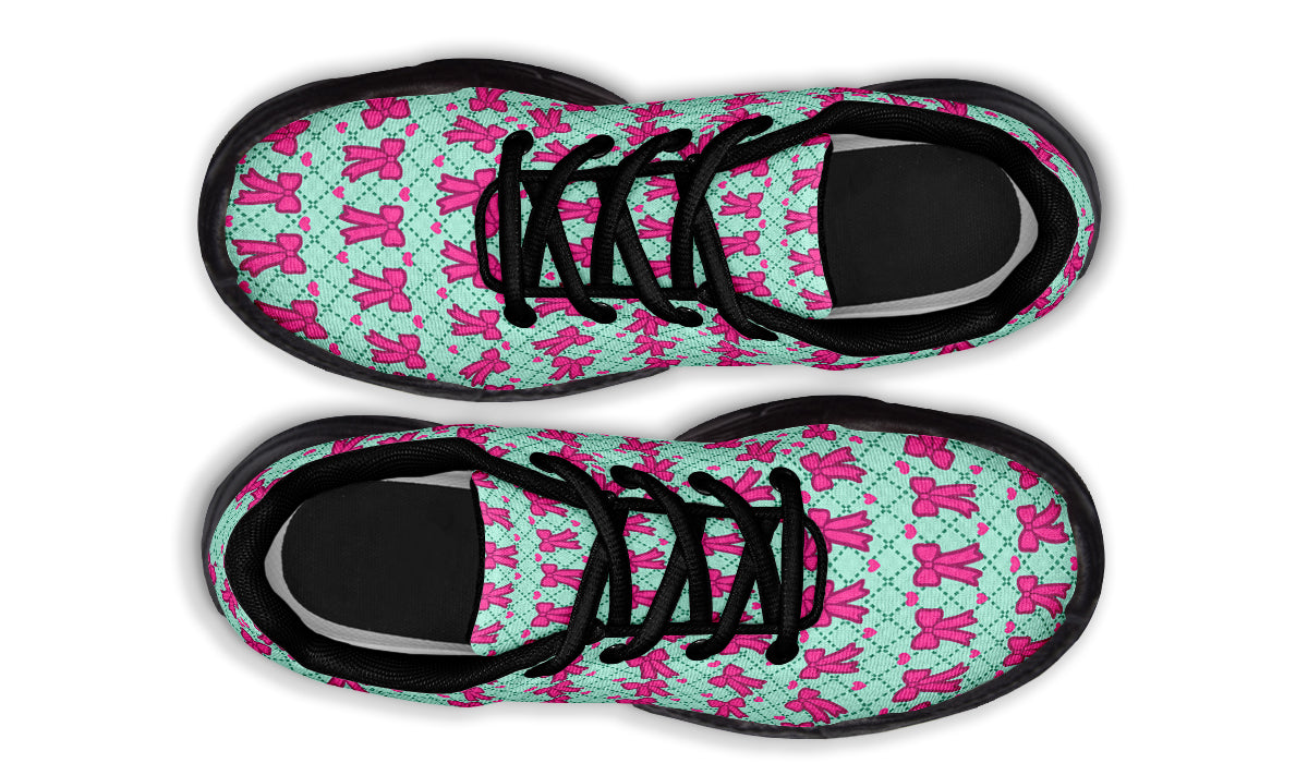 Hot Pink Bows on Mint