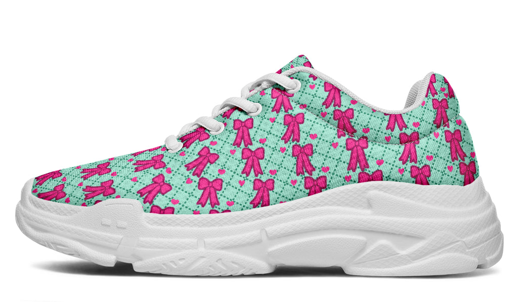Hot Pink Bows on Mint