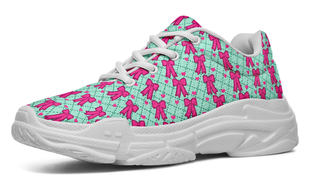 Hot Pink Bows on Mint