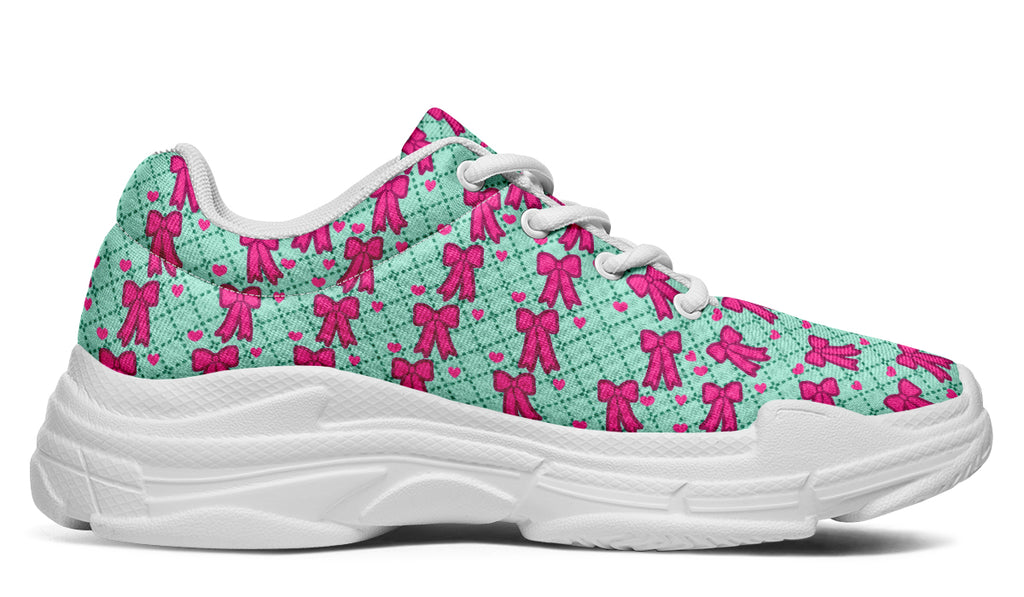 Hot Pink Bows on Mint