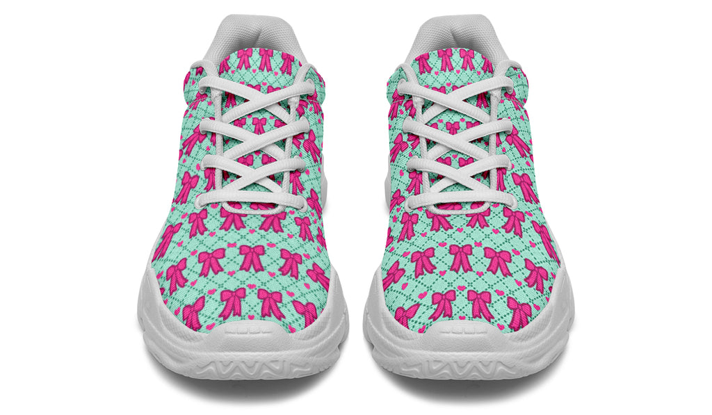 Hot Pink Bows on Mint