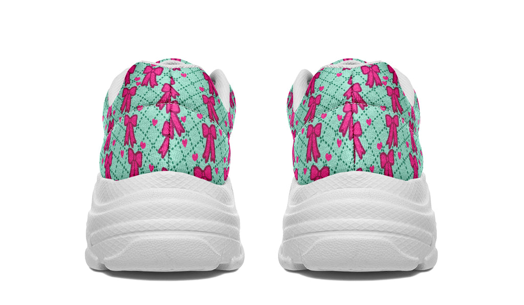 Hot Pink Bows on Mint