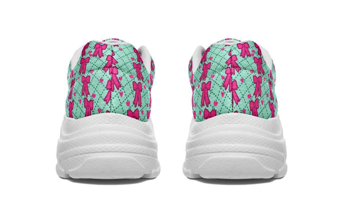 Hot Pink Bows on Mint