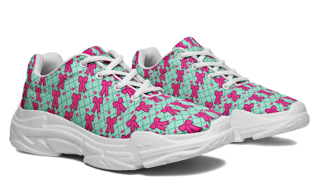 Hot Pink Bows on Mint