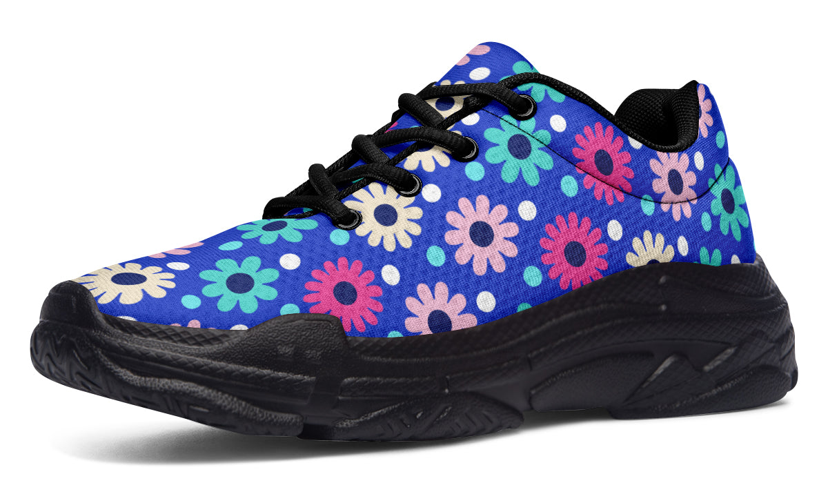 Royal Blue Retro Daisies