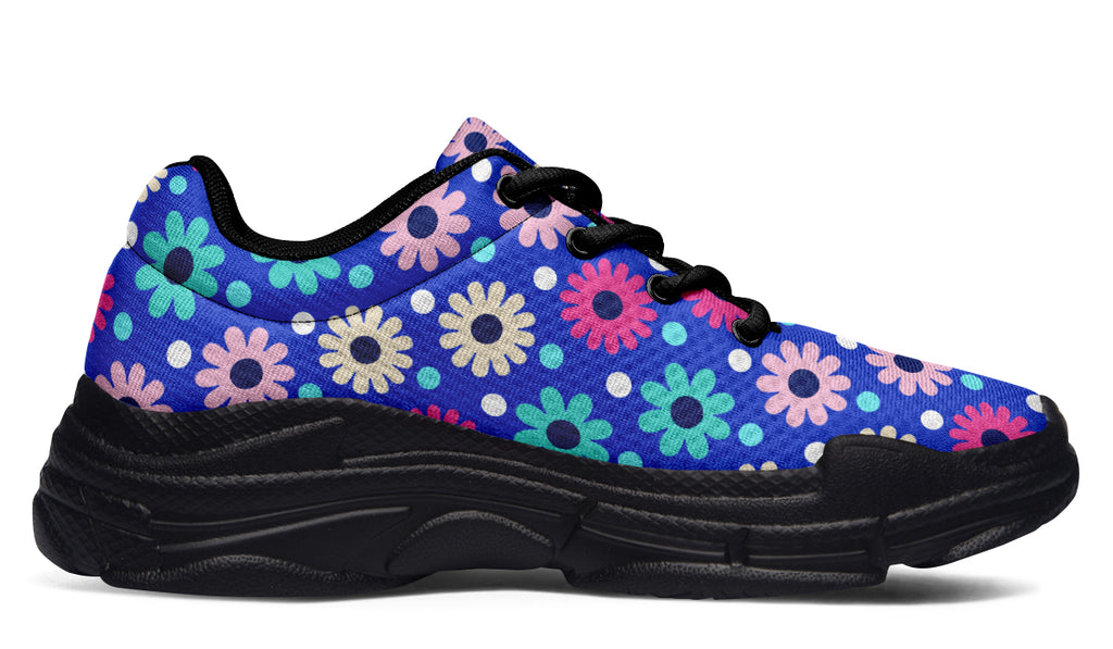 Royal Blue Retro Daisies