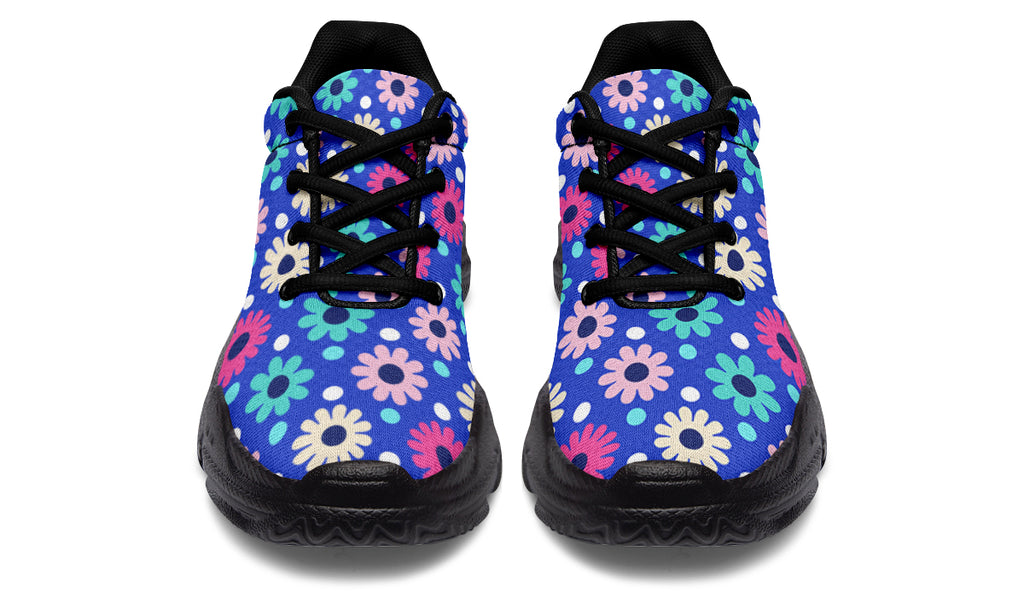 Royal Blue Retro Daisies