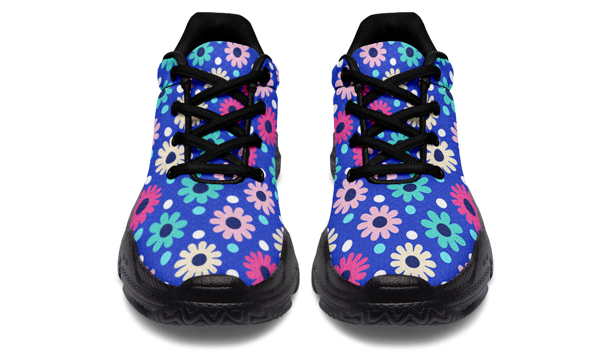 Royal Blue Retro Daisies