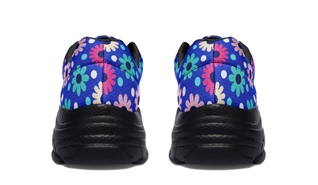 Royal Blue Retro Daisies