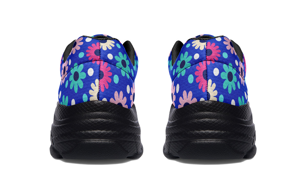 Royal Blue Retro Daisies