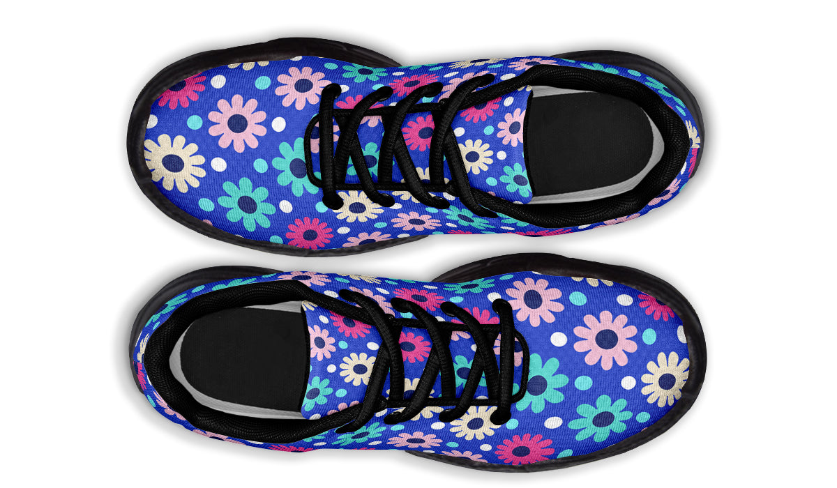 Royal Blue Retro Daisies