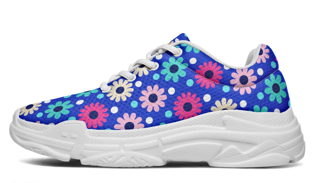 Royal Blue Retro Daisies