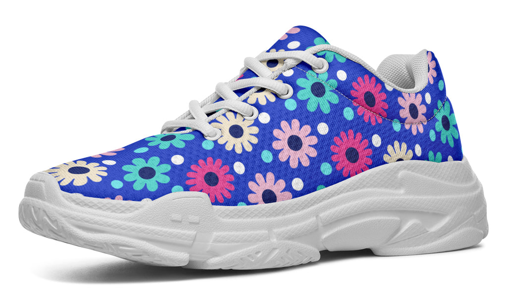 Royal Blue Retro Daisies