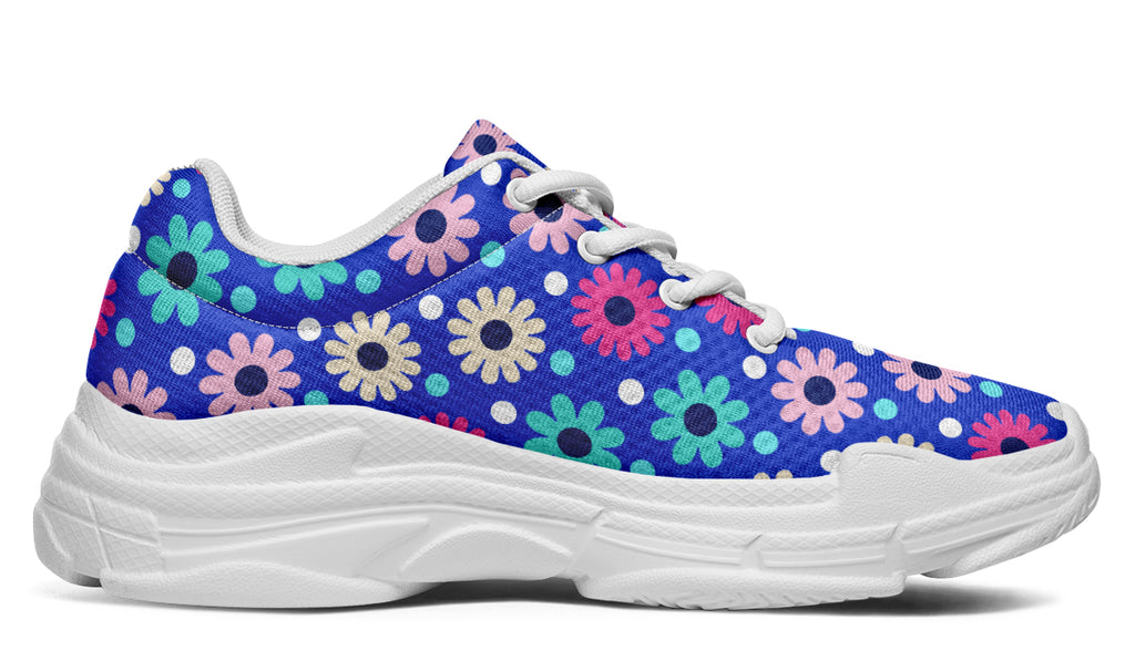 Royal Blue Retro Daisies