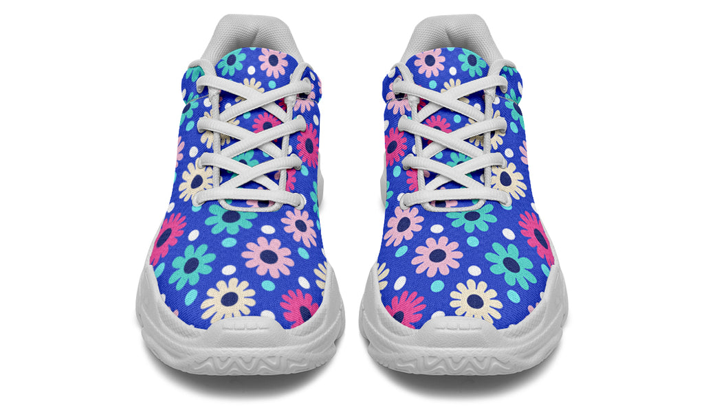 Royal Blue Retro Daisies