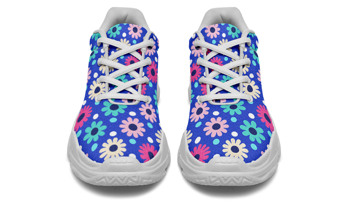 Royal Blue Retro Daisies