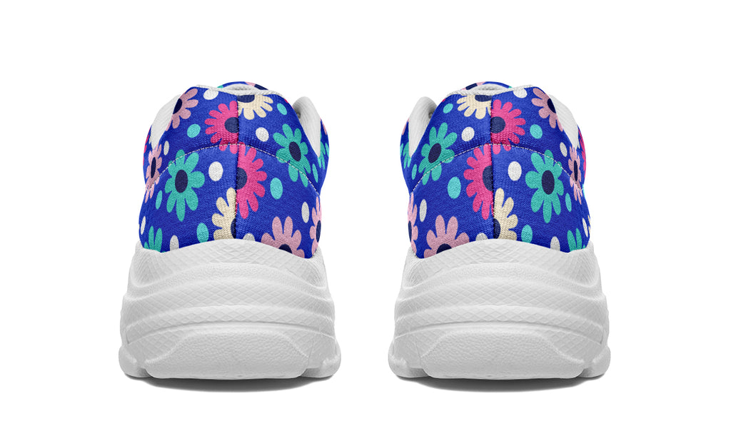 Royal Blue Retro Daisies